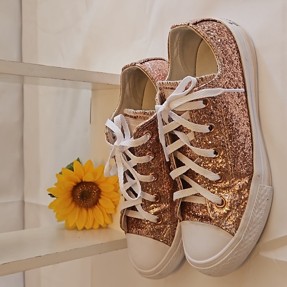 Converse Glitter Chuck Taylor All Star Junior. Dust Pink Glitter Size 2. - Picture 14 of 16
